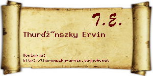 Thuránszky Ervin névjegykártya